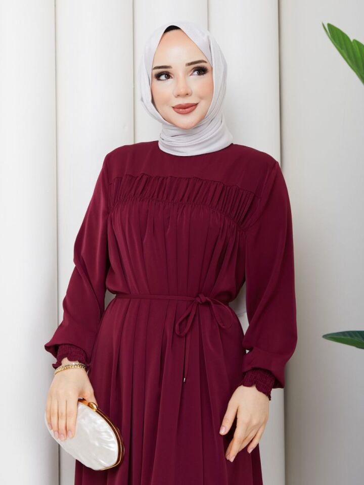 Günlük Elbise- BORDO