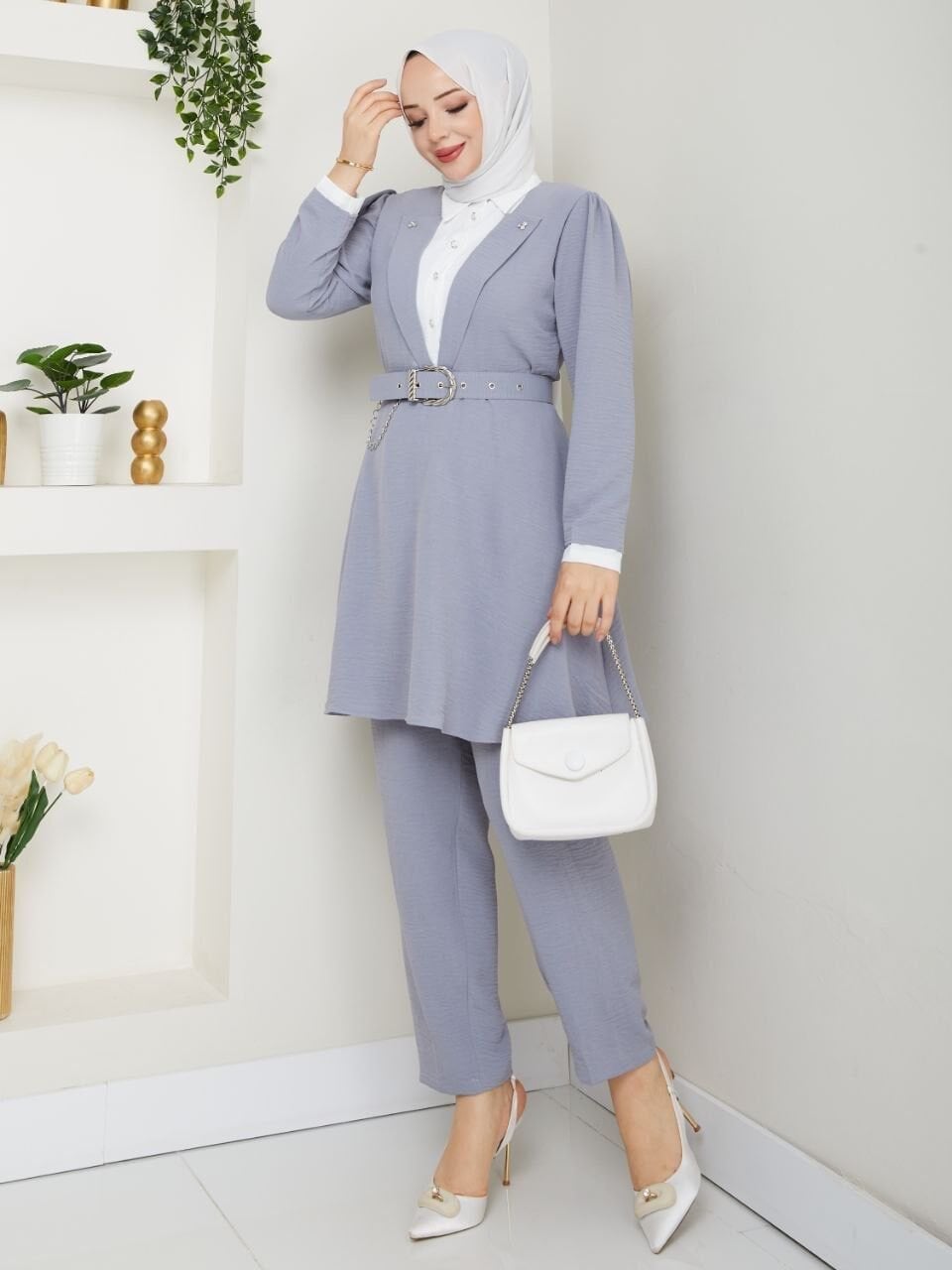 Tunik Pantolon İkili Takım-GRİ