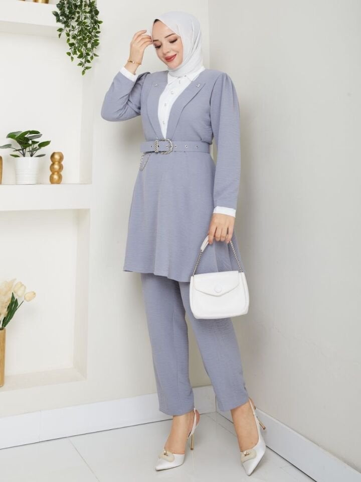 Tunik Pantolon İkili Takım-GRİ