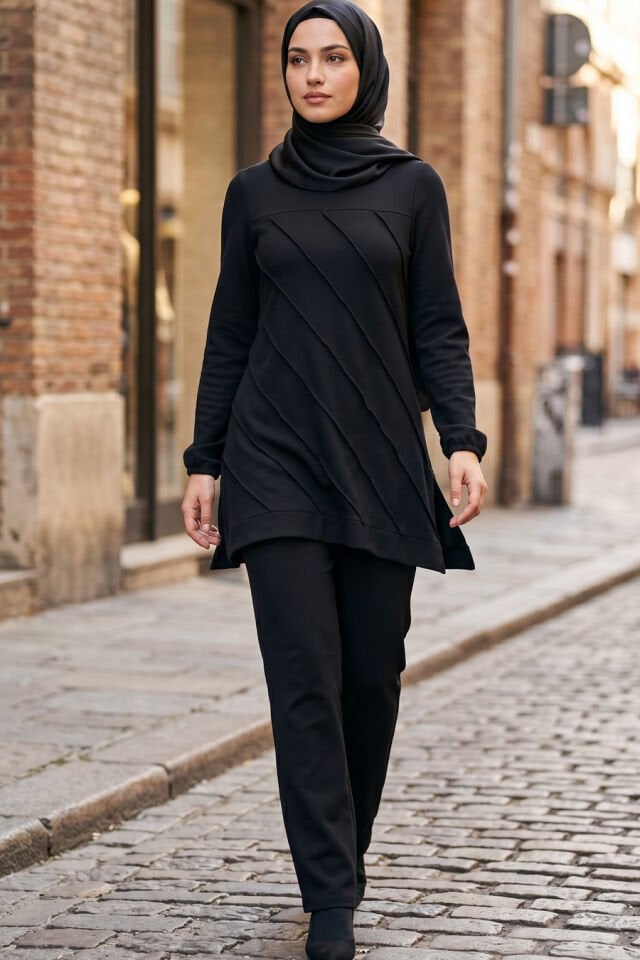 Tunik Pantolon İkili Takım-SİYAH