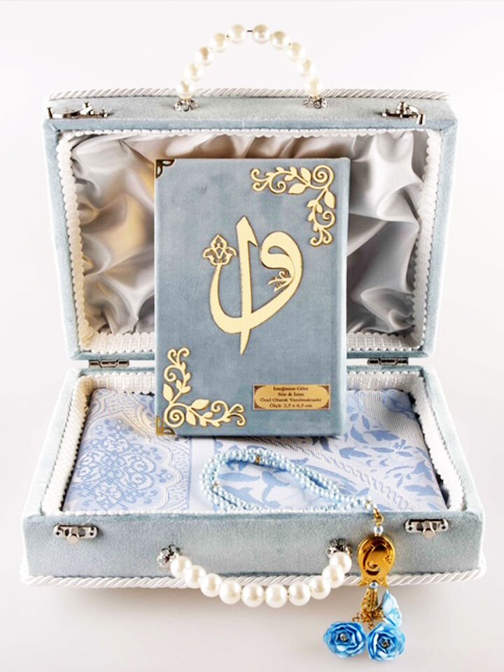 Çeyizlik-Hediyelik Çantalı Set-MAVİ